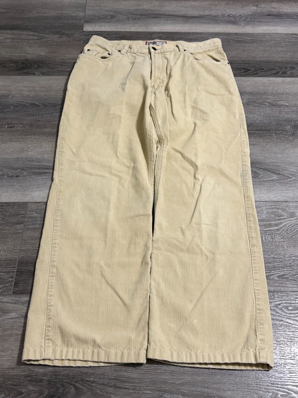 Vintage Old Navy Blue Jeans Beige Baggy Corduroy Pants Y2K Skater - Men’s 34x28